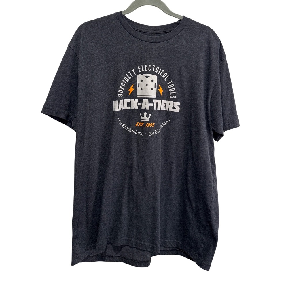 Rack-A-Tiers Specialty Electrical Tools Graphic T-Shirt Charcoal Grey Mens XL